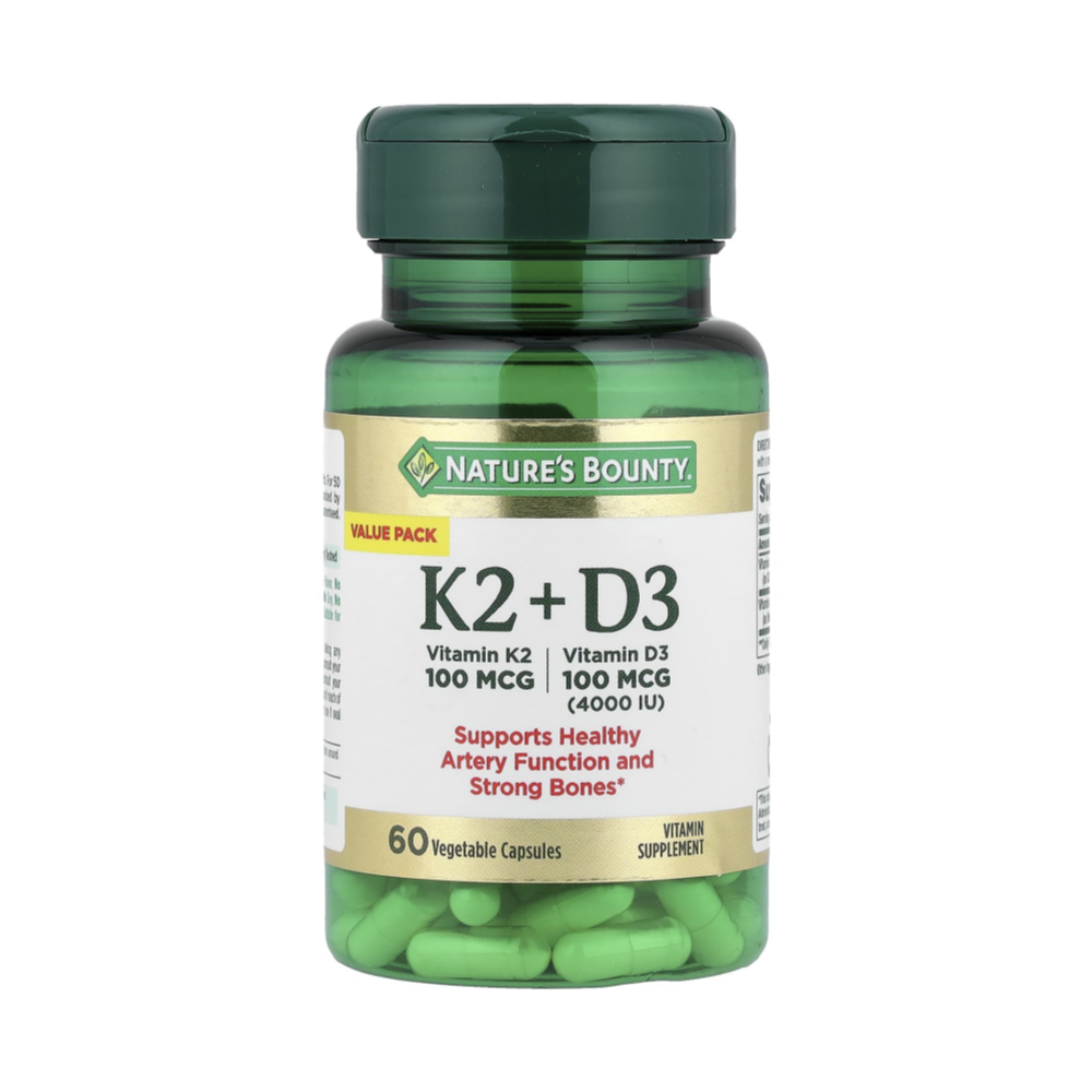 <b>비타민K2D3</b> 메나퀴논7 MK7 60캡슐 네이쳐스 바운티