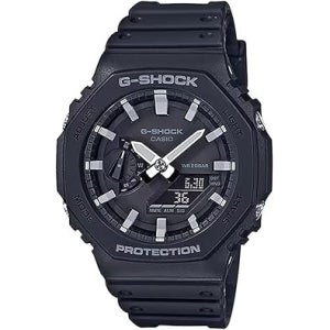 G-Shock GA2100-1A 아날로그-디지털 옥타곤 시계 48.5mm 블랙 레진