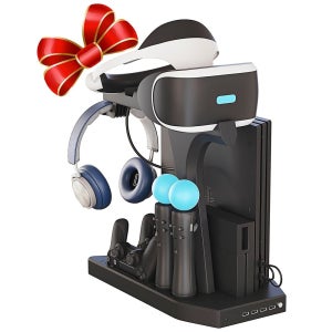 PS4 VR과 호환되는 Skywin PSVR 스탠드 - 냉각 스테이션 및 PlayStation VR 스탠드용 충전 도크, PS 컨트롤러 액세서리