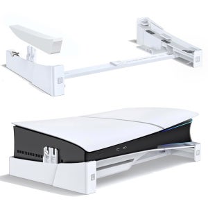 PS5/ 슬림/프로 디스크 및 디지털 콘솔용 코스커 PS5 스탠드 수평, 고정 나사가 있는 PlayStation 5 슬림 수평 확장 설계, 안정적인 베이스 홀더