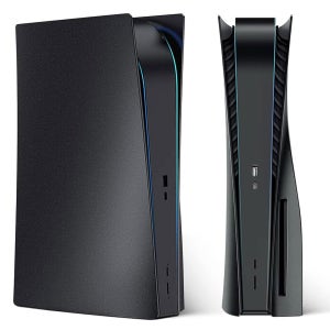 테스고 PS 5 디스크 에디션 매트 블랙 페이스 플레이트 커버 쉘 스킨 케이스 - 플레이 스테이션 콘솔용