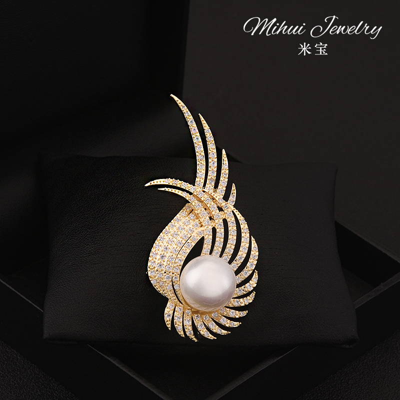 브로치 액세서리 패션 여성 깃털 코사지 장식 선물