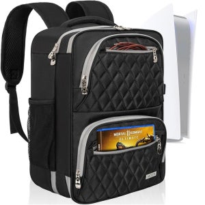 플레이스테이션 5 4 PS5 프로/PS4 슬림/Xbox One X S와 호환되는 AKOZLIN 여행용 게임 콘솔 백팩 [비디오 게임]