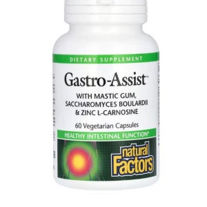 네츄럴팩터스gastro-Assist 매스틱 검 사카로미세스 보울라디 앤드 아연 L-카르노신 함유 베지캡슐 60정