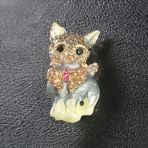 네코마타 남자 여자 빈티지 엔틱 선물 명품 고양이 브로치