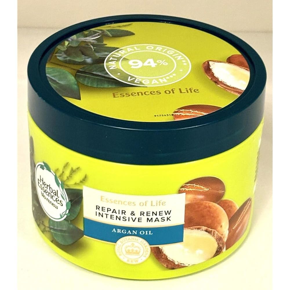 Herbal Essences 리페어 <b>리뉴</b> 인텐시브 <b>헤어</b> 마스크 아르간 오일 비건 <b>포뮬라</b>