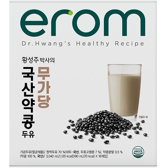 이롬 황성주박사의 국산약콩 검은콩 무가당두유 190ml x 64개