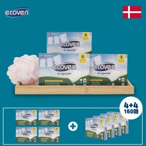 에코벤 종이 세탁세제 덴마크 활성효소 시트세제 4팩+4팩(총160매)