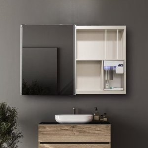 모노 슬라이드장 칫솔 살균기 빌트인 욕실장 수건 수납장 W1200 H800
