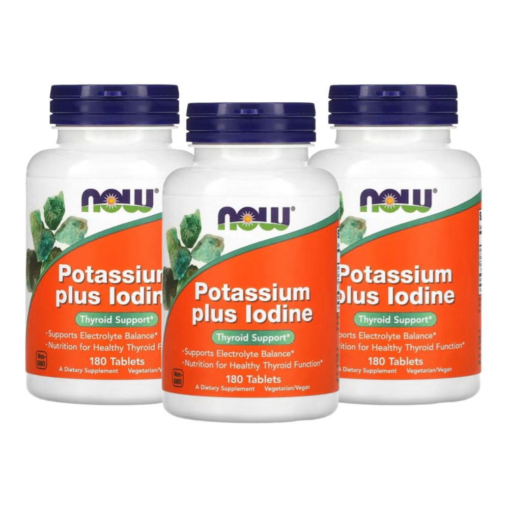 나우푸드 칼륨 <b>포타슘</b> 요오드 <b>99mg</b> 180정, 3개
