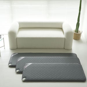 한일의료기 소파용 전기 온열매트 5인용, 55x180cm, 그레이 큐브 방석