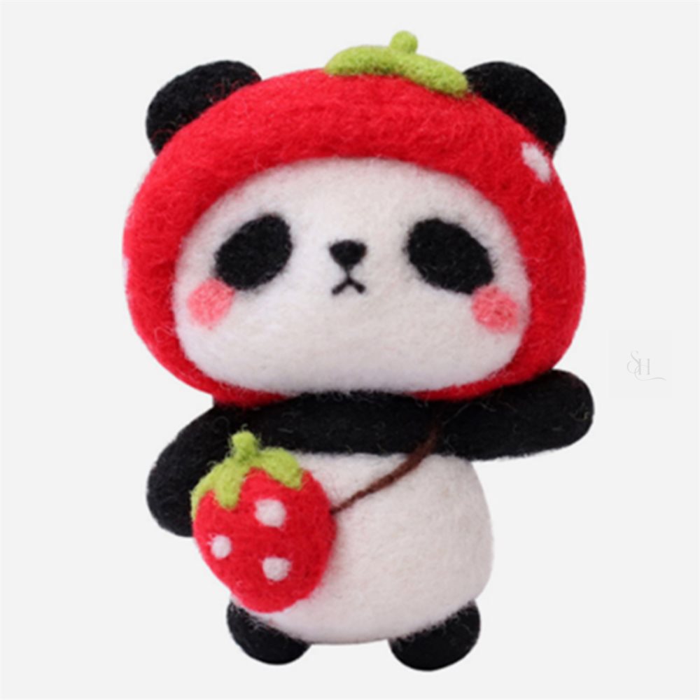 눈꽃드림 DIY 동물 양모펠트 키트 팬더 DIY인형만들기