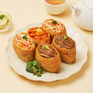 굿스푼 저당 두부 유부초밥 냉동 210g 3종 3팩 치즈불닭 크래미 불고기 토핑 유부밥