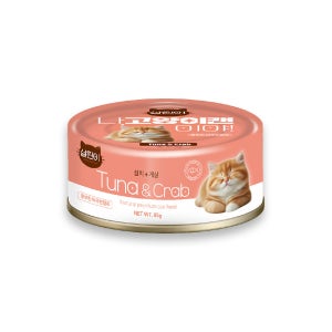 고양이간식 살찐이 나고양이캔이야 냥이간식 참치+게살, 85g, 1개