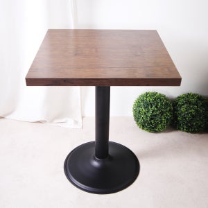 베네딕 브라운 테이블 사각 원형다리 카페 식당 인테리어 600사각+450 원반다리