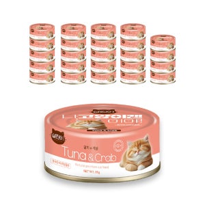 고양이간식 살찐이 나고양이캔이야 냥이간식 참치+게살, 85g, 24개