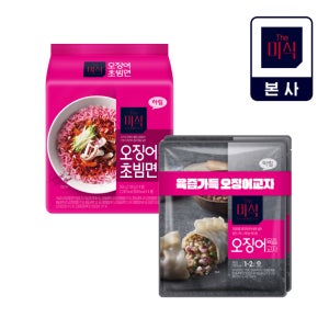 더미식 오징어초빔면 4봉 + 오징어육즙교자 350g x 2봉
