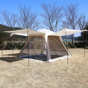 오토 가제보 300 대형 원터치 리빙 쉘터 4인용 텐트 도킹 확장 자동 오토 가족 텐트