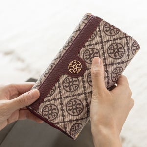 갤럭시 A50 카드 지갑 케이스 카리나 핸드백 다이어리 버건디 (KGS), 갤럭시A50