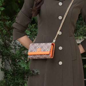 갤럭시 A50 카드 지갑 케이스 카리나 핸드백 다이어리 오렌지 (KGS), 갤럭시A50