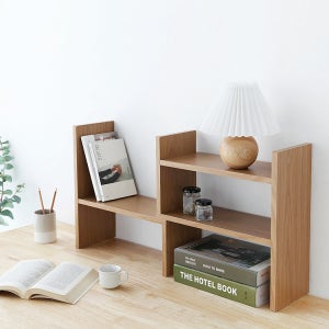 책상위책장 미니책꽃이 책상위책꽂이 나무 우드 너비 조절 인테리어 선반