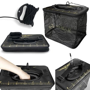 야이바 원터치 부력 살림망 로프+자새 개폐형 투입구 계측줄자 매쉬 부력망 36cm