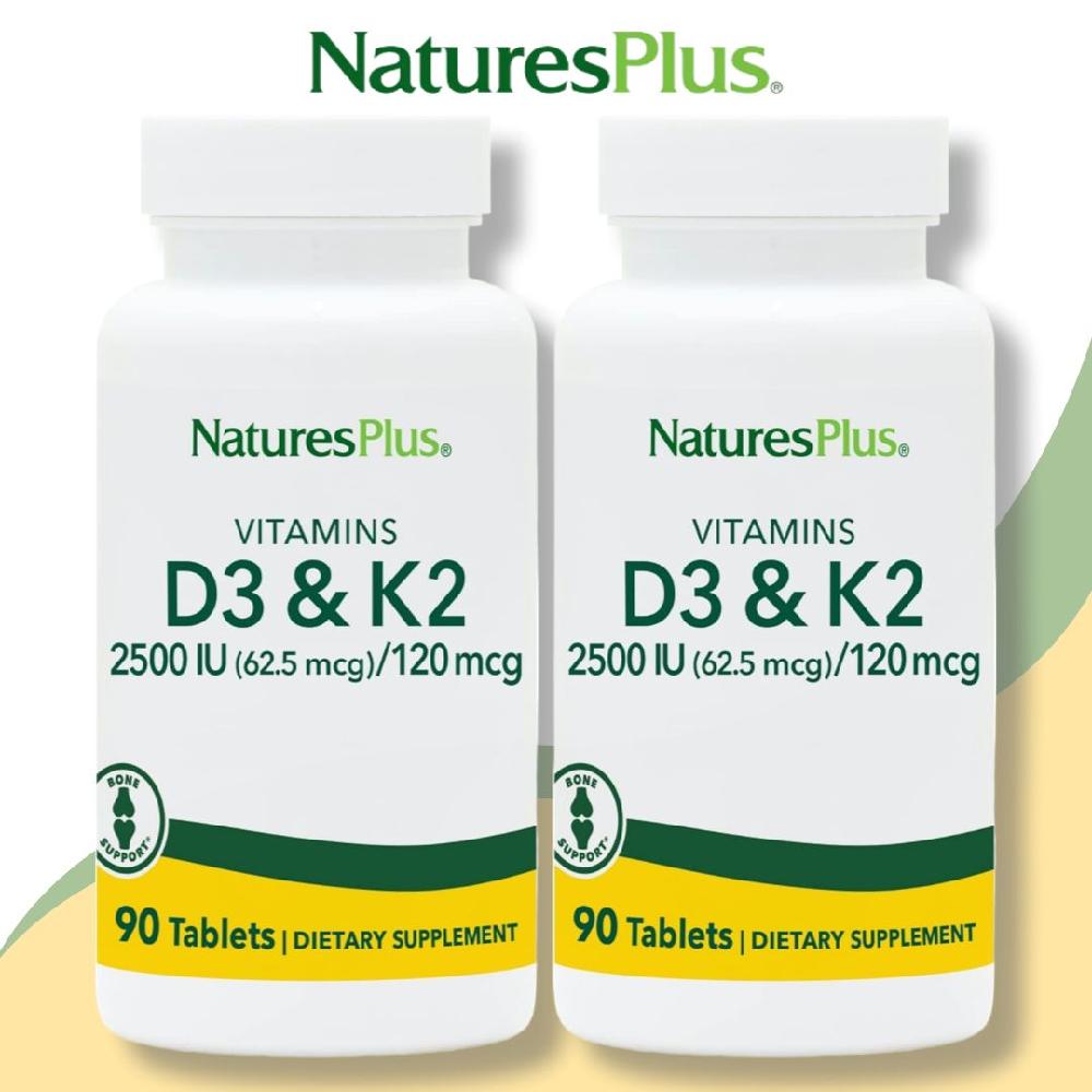 네이쳐스 플러스 비타민 D3 K2 2500IU 120mcg 90타블렛 2개 2통 (90타블렛 2통)
