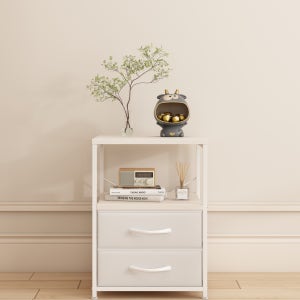 소웰홈 미니 오픈 선반형 침대 협탁 화이트-2단