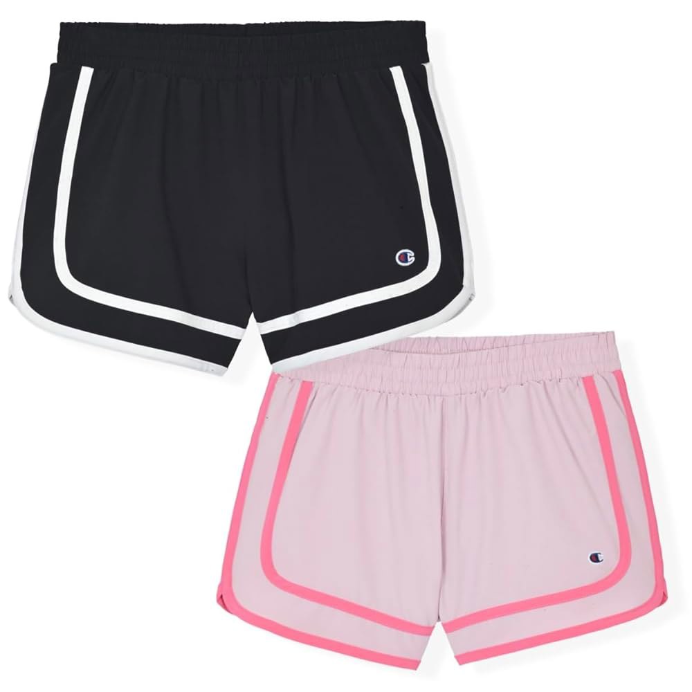 챔피언 여자 헤리티지 폴오버 메시 러닝 농구 쇼트 2.75인치 <b>인사이트</b> Black-bright Pink Small