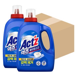 피죤 액츠 퍼펙트 베이킹소다 일반드럼겸용 액체세제 용기 3L, 4개