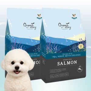 오가닉스토리 강아지사료 비숑 푸들 말티즈 알러지 눈물 가수분해 연어, 7kg, 2개