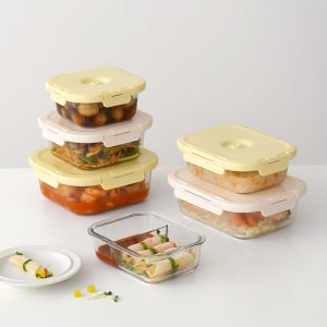 모노테일 유리진공밀폐용기 냉동밥보관용기 내열유리반찬통 정사각 500ml