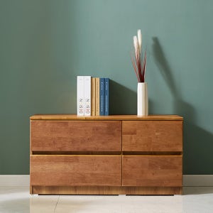 2단 원목 거실장 서랍 러버 1000 (월넛) 팀버스리빙