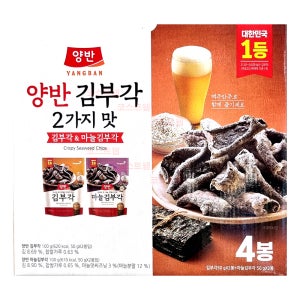양반김부각 2가지맛 오리지널맛 과 마늘김부각 구성