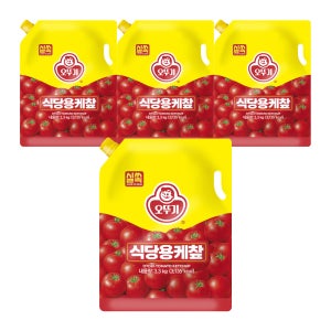 오뚜기 실쏙 식당용케찹 스파우트팩 대용량 3.3kg, 4개