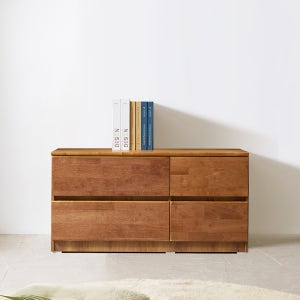 고무나무 원목 1000 2단 서랍 거실장 월넛