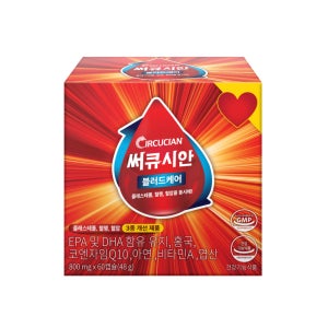 [임박특가] 써큐시안 블러드케어 오메가3 코엔자임Q10 홍국 혈행 영양제 60캡슐, 1개