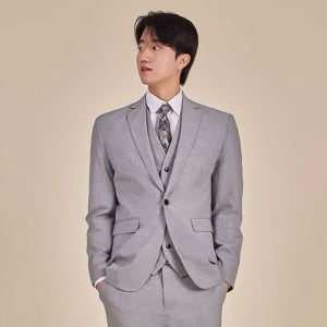 [대여] 원버튼 캐주얼 양장조끼 정장세트(그레이) 경성의상 경성의복 졸업사진 졸사 복고