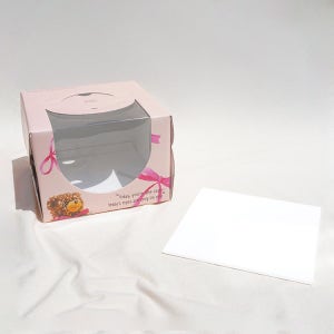 케익창박스(1호) 테디베어 핑크상자 낱개세트 1매 홀 케익상자 소량포장 선물포장 홈베이킹