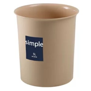 창신리빙 심플오픈휴지통 5L 베이지 원형 200x200x218mm 낱개
