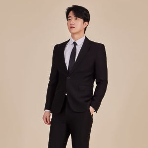 [대여] 스티치 슬림라인 자켓+바지 정장세트(블랙) 경성의상 경성의복 복고 졸사 졸업사진