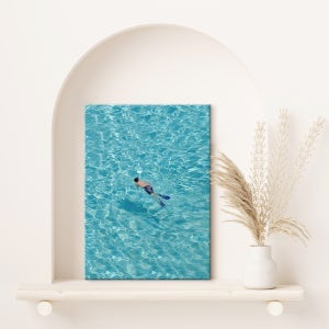 인테리어 거실 여름 바다 물 그림 swimming boy 캔버스 액자 12호