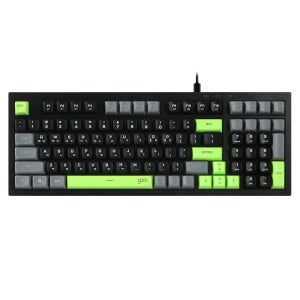 지클릭커 오피스프로 OPK50 사일런스 M RGB 무소음 방수 키보드 98키 PokerGreen