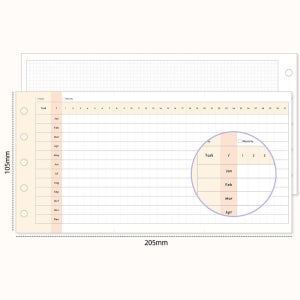 M5 5공 다이어리 와이드 빅 바인더 속지 파일 내지 20장 - Task 속지