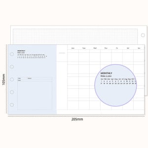 M5 5공 다이어리 와이드 빅 바인더 속지 파일 내지 20장 - Make Plan 속지