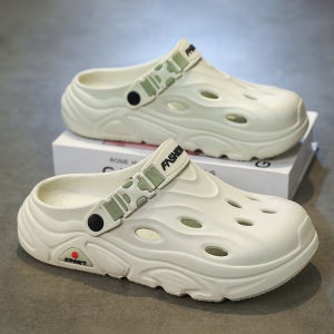 ALOTHUNDER 남자 트렌디 초경량 발편한 아쿠아 EVA 슬리퍼 샌들 올리브화이트