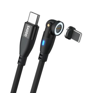 사또 100W 회전형 CtoC 고속충전 마그네틱 케이블 애플8핀 커넥터 세트