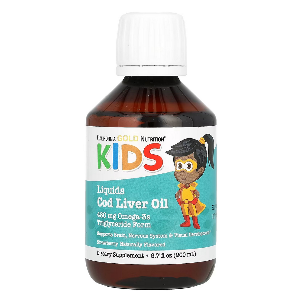 캘리포니아골드뉴트리션 노르웨이안 <b>키즈 코드리버오일</b> 내추럴스트로베리 200ml