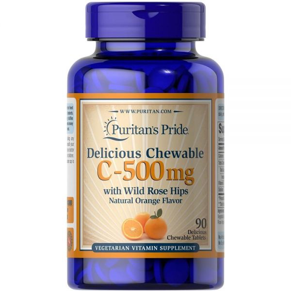 퓨리탄프라이드 딜리셔스 <b>츄어블 C500mg</b> 오렌지맛 태블릿 90정 487930