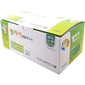 웰케어 숨쉬기편한 덴탈마스크 국산 미세먼지차단 일회용 여름용 3중필터 L(대형), 화이트, 50개